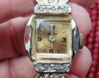 Art Deco Ollendorff 14K Solid Gold Diamond Watch Cocktail Wrist watch Swiss RUNS Ollendorff Watch | eBay main image 2