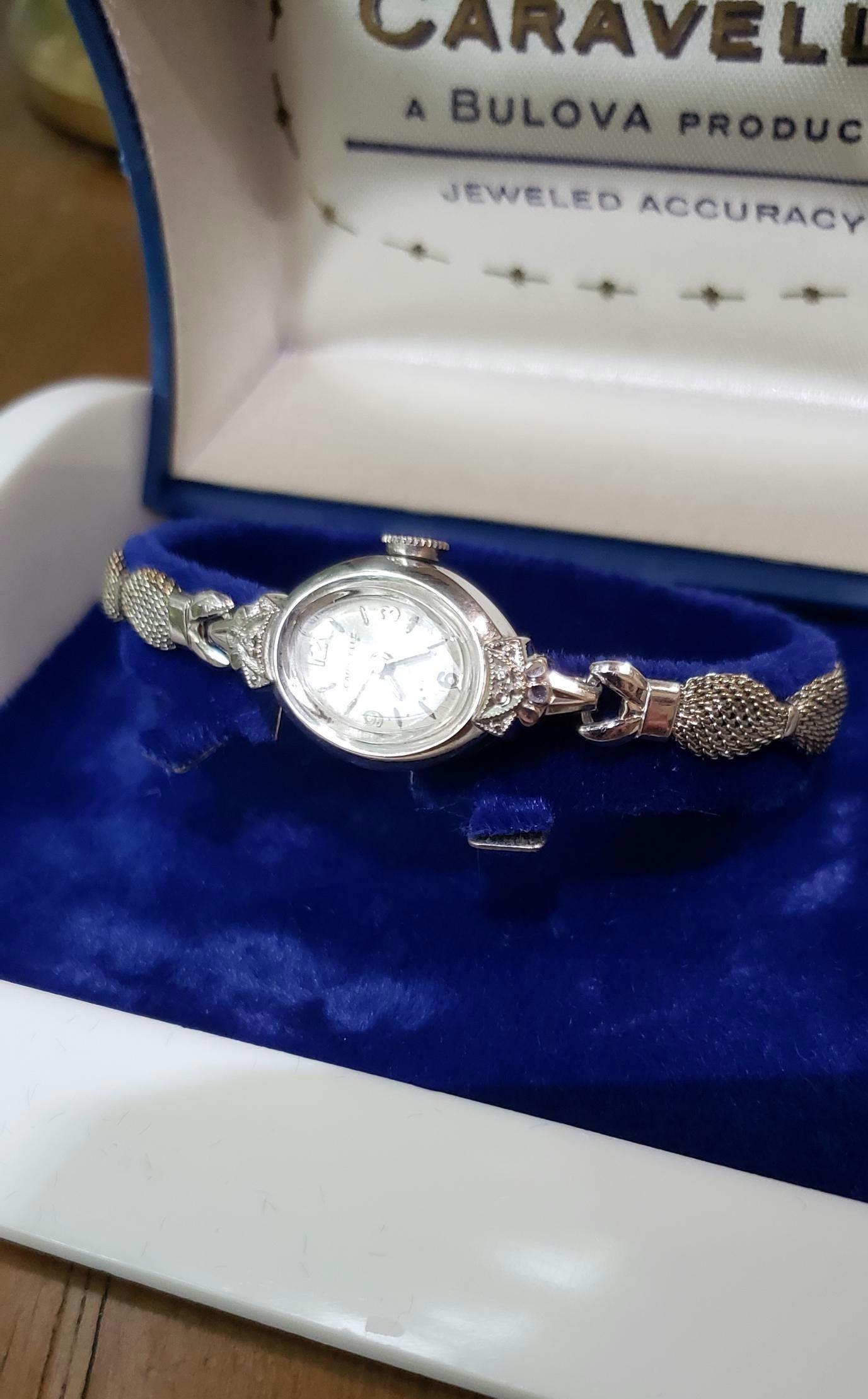 Vintage 10K Gold & Diamond Bulova Caravelle Ladies Cocktail  display picture 1
