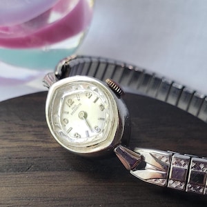 Vintage 1950&#39;s 10K White Gold Paul Breguette Dainty Women&#39;s Mechanical Cocktail Watch 17 Jewels! WORKS! UNDERSTATED ELEGANCE!!!