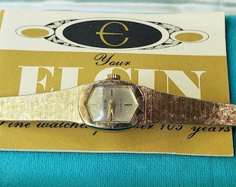 Vintage 1950s Elgin 10K Gold Ladies Mechanical Cocktail  display picture 3