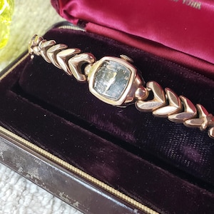 Vintage 1940s Bulova 14K Rose Gold Art Deco Ladies Cocktail Watch, In Box, 17 Jewels, Swiss! Works! RARE, STUNNING & FABULOUS!!