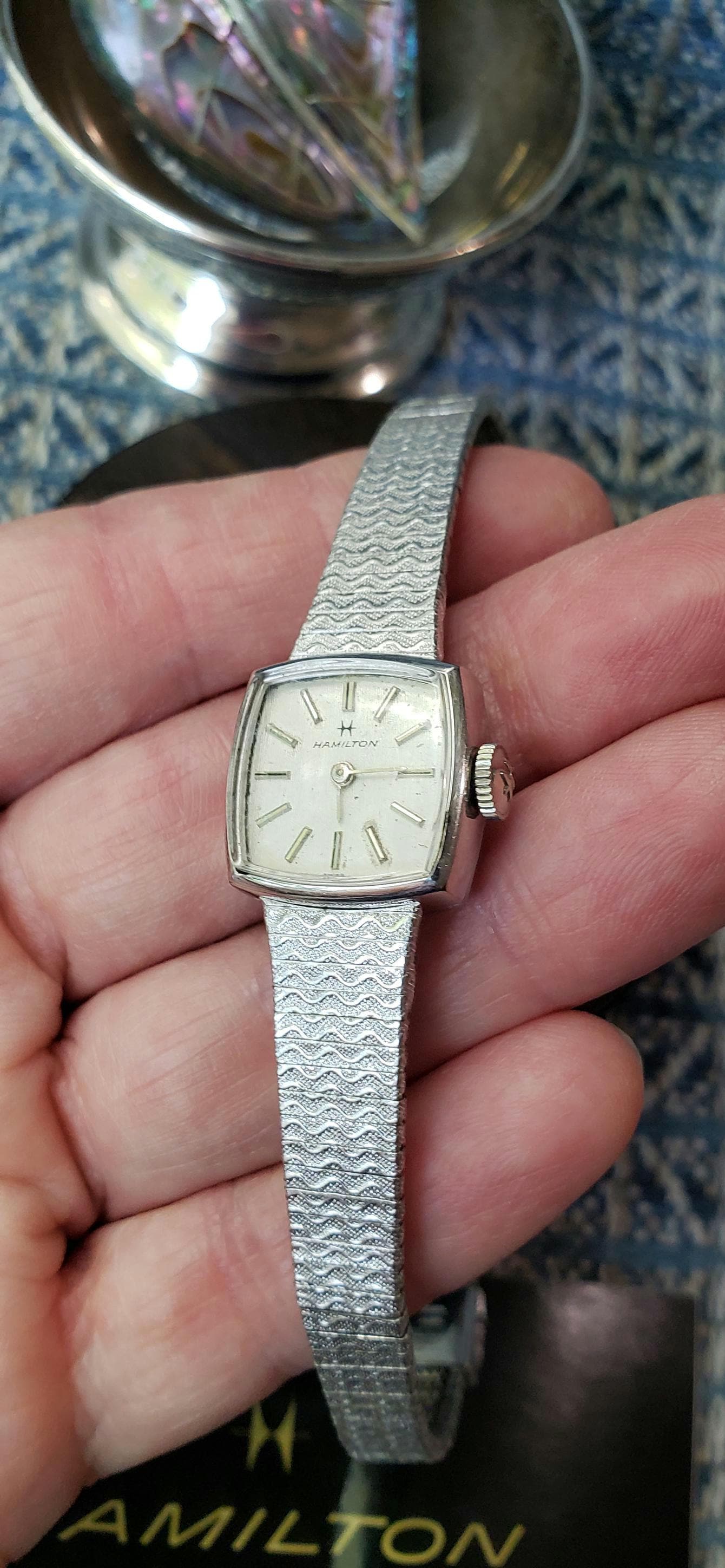 Vintage 1960's 10KT Gold Hamilton Ladies Cocktail Watch! Square