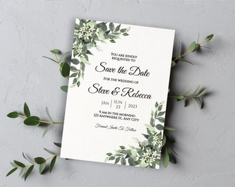 Wedding Save the Date Template Set, Editable Save the Date Card, Printable Save the Date Template, Instant Download Wedding Invite Template