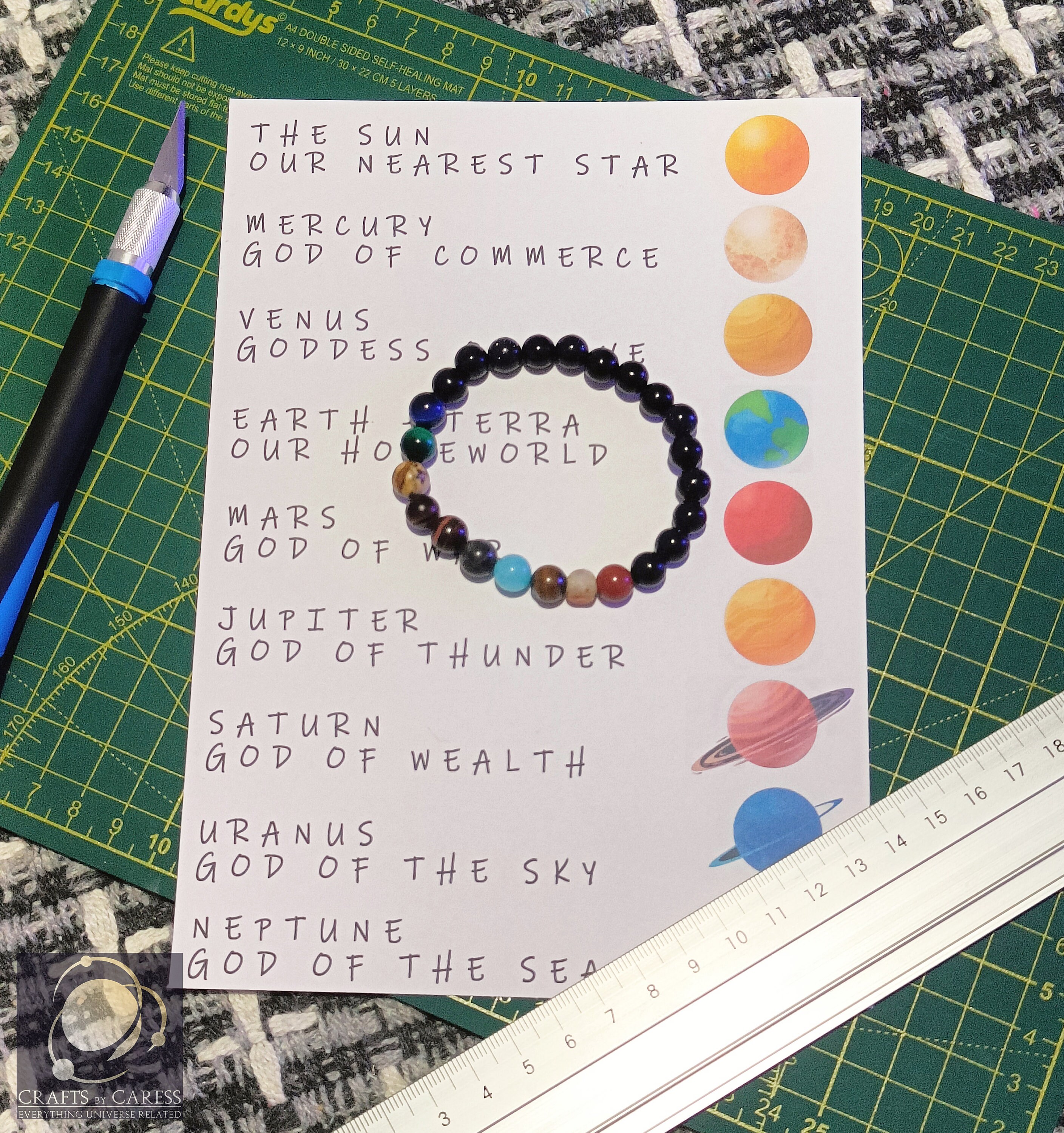 Solar System Bracelet Astronomy Bracelet Bracelet Etsy UK