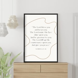 Numbers 6 Blessing Print: Minimalistisches christliches Wohndekor (Digitaler Download)