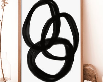 Minimalist Trinity Abstract Art: Christian Monochrome Print (Digital Download)