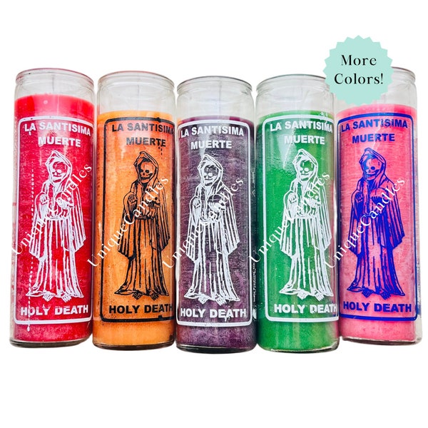 Holy Death Candles, Santa Muerte Velas, Open Roads Holy Death, Abre Camino Love, Cleansing, Witchcraft, Protection Candles, Altar, Offering