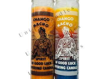 Chango Macho Candle Spirit of Good Luck, Money, Love /Vela Chango Macho Espíritu de Buena Suerte, Dinero, Amor