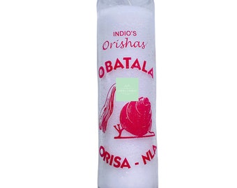 Obatala Orisha Glass Candle, Orisha Santeria Candle, Obatala Vela