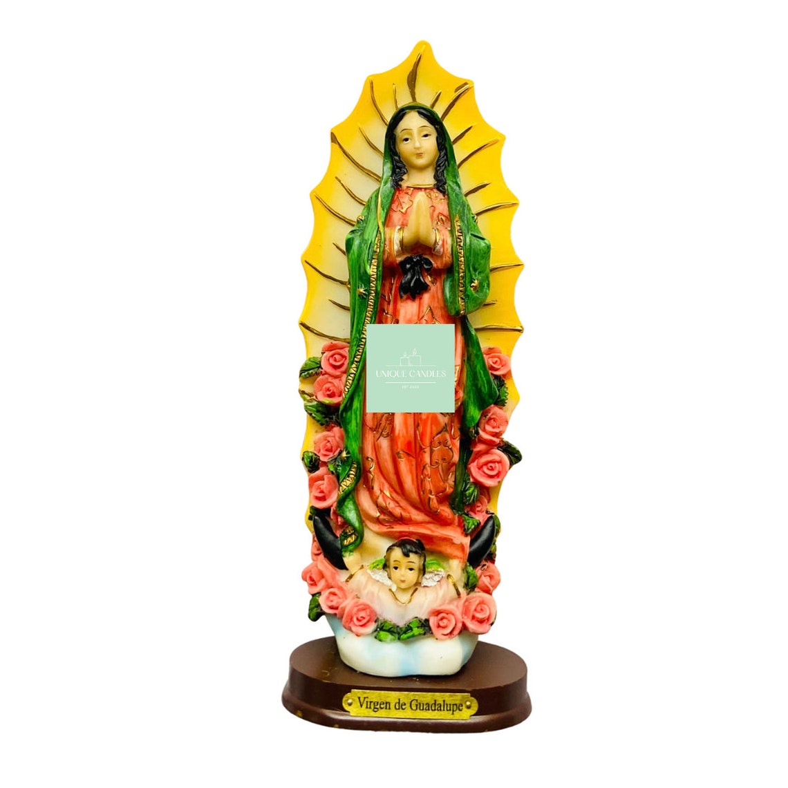 Virgen De Guadalupe Statue, Our Lady of Guadalupe, Virgen De Guadalupe, Mexican Statue, 8.5 Inch