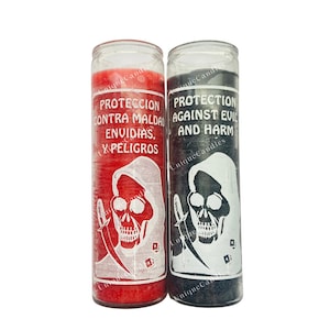 Protection Against Evil Glass Candle, Cleansing, Vela Protección Contra El Mal, Limpia