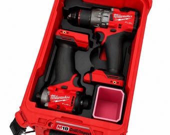 Milwaukee M18 Gen 4 Drill Impact Insert | Packout Organizer PETG Bin Handle Label
