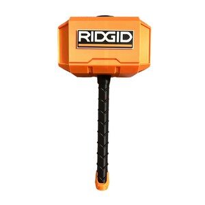 May include: An orange and black RIDGID hammer. The hammer head is orange with the RIDGID logo in white and black. The handle is black with a textured grip and an orange base.