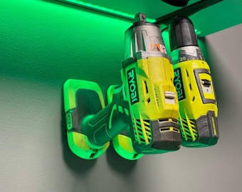 Ryobi 18 V Tool Wall‑Mounts - 5‑Pack Secure, Rail‑Grip Brackets for ONE+ Skins