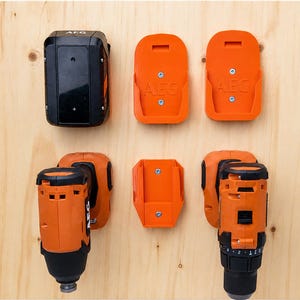 AEG RIDGID 18V accu- en gereedschapshouder wandmontagebeugel PETG, gemaakt in Australië