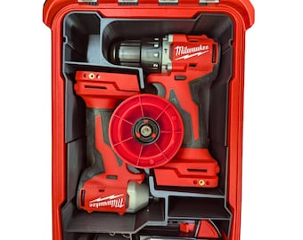 Compact Packout Insert Compatible with Milwaukee M18 Drill & Impact Driver – Custom 3D Printed Tool Storage Insert for Model 3650-22CT
