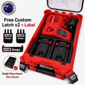 Milwaukee M18 Charger Battery Packout Insert | PETG Organizer Tray Made Australia