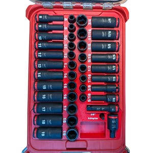 Packout-insats för Milwaukee 43-delars 3/8" slaghylsnyckelsats | Verktygsfack i ett stycke PETG | Passar 48-22-8436 | Tillverkad i Australien