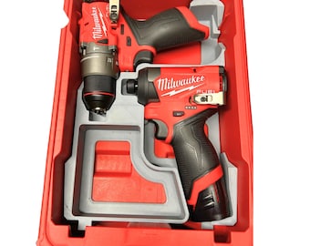Milwaukee Packout Insert - M12 FUEL Drill & Impact Holder - Hidden AirTag Compartment
