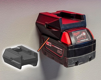 Milwaukee 18V Dubbel Batterihållare - Väggmonterad Batteriförvaring