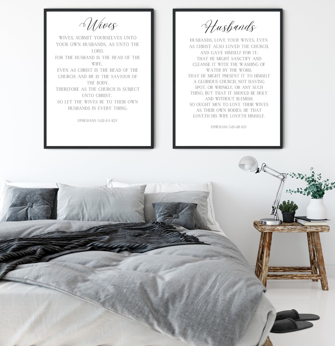 Wives &amp; Husbands Bible Verse Print Printable Wall Art - Etsy