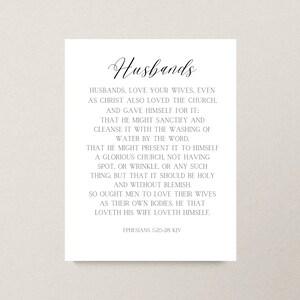 Wives &amp; Husbands Bible Verse Print, Printable Wall Art, Scripture ...