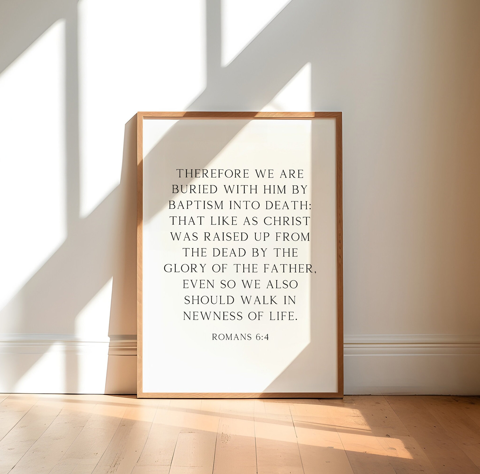 Romans 6:4, Buried With Christ, Baptism Verse,printable Christian Wall ...