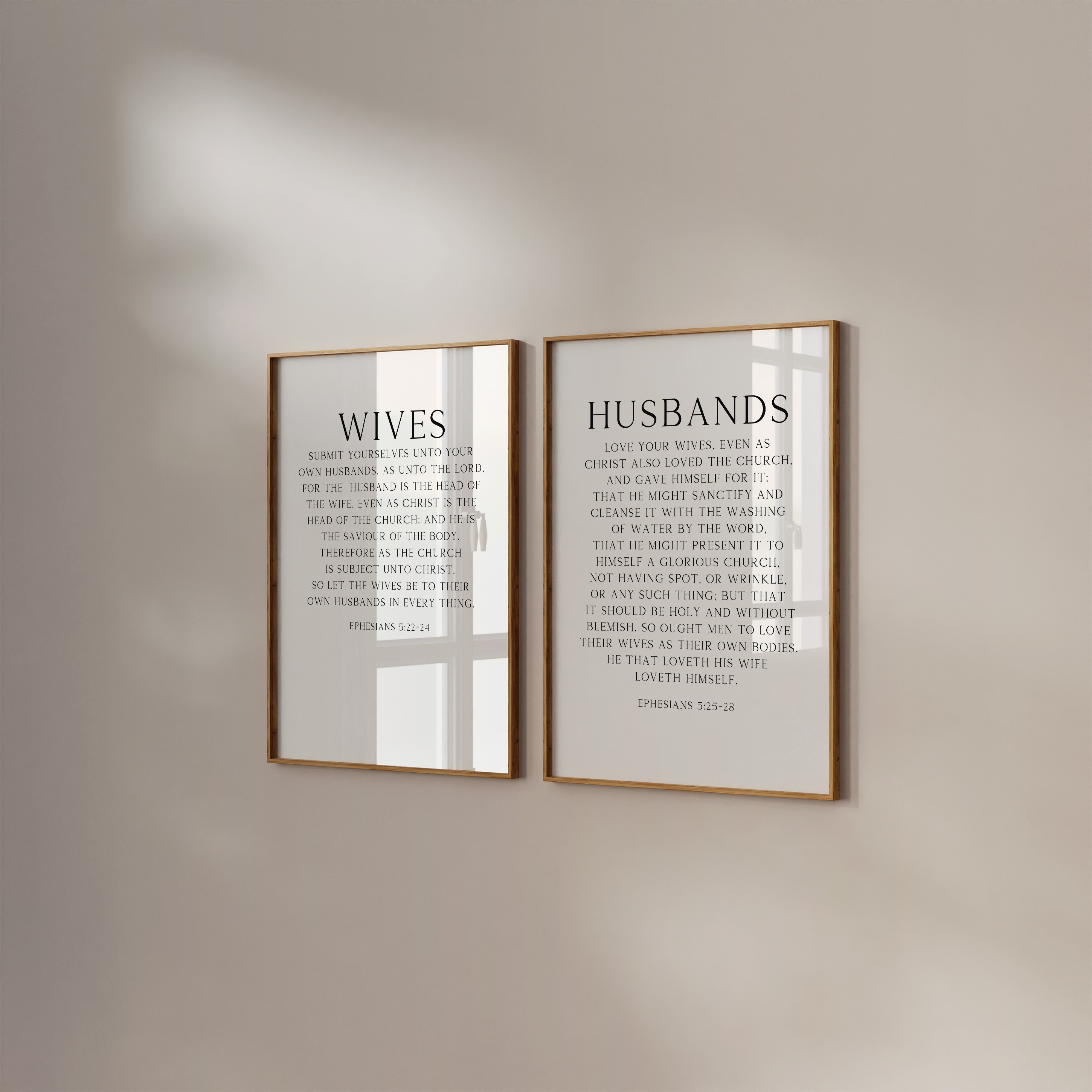 Wives & Husbands, Ephesians 5, Printable Christian Wall Art, Bible Verse Wall Art, Christian Gift Idea, Christian Wedding Gift Idea,