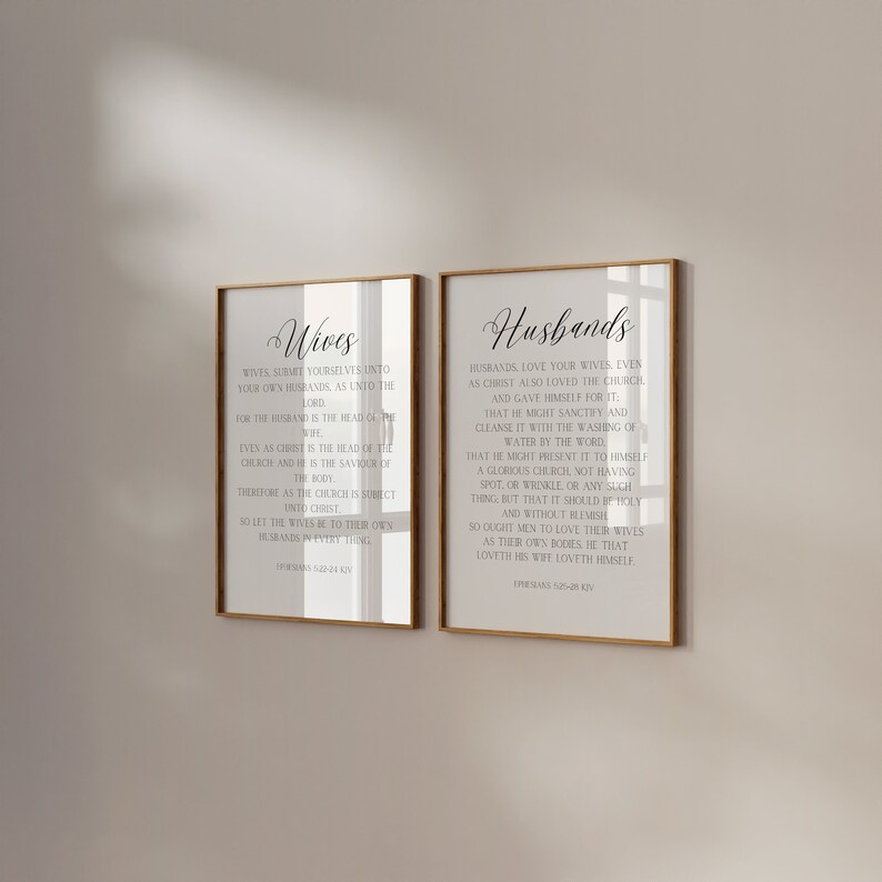 Wives &amp; Husbands Bible Verse Print, Printable Wall Art, Scripture ...