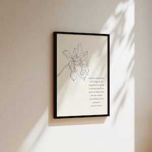 Römer 8:28, druckbare christliche Wandkunst, druckbare Wandkunst mit Schrift, christliches Geschenk, minimalistische Wandkunst