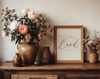 Joshua 24:15, As For Me And My House We Will Serve The Lord, Printable Christian Wall Art, Popular Bible Verse For Christian Home, Gift Idea
