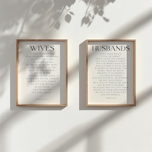 Wives & Husbands, Ephesians 5 Marriage, Printable Christian Wall Art, Bible Verse Wall Art, Christian Gift Idea, Christian Wedding Gift Idea