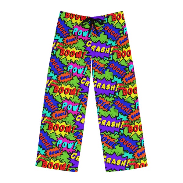 Men's Action Comic Adlib Pajama Pants, PJs For Adults, Fun Colorful Sleepwear