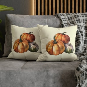 Fall 3 Pumpkin Square Pillow, Pumpkin Design Pillow, Fall Decor, Pumpkin Decor, Decorative Throw Pillow, Autumn Decor, Fall Home Decor