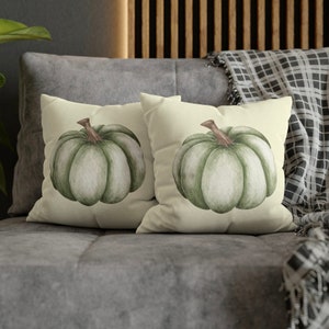 Sage Fall Pumpkin Square Pillow, Pumpkin Design Pillow, Fall Decor, Pumpkin Decor, Decorative Throw Pillow, Autumn Decor, Fall Home Decor
