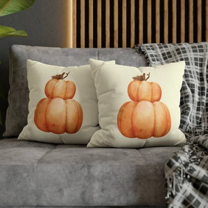 Stacked Fall Pumpkin Square Pillow, Pumpkin Design Pillow, Fall Decor, Pumpkin Decor, Decorative Throw Pillow, Autumn Decor, Fall Home Decor