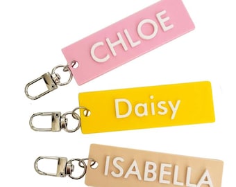Personalized Name Keychain: Eco-Friendly PLA Backpack Tag Lunch Box Diaper Bag School Name Label