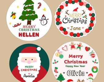 Personalized Christmas Stickers, Custom Holiday Labels