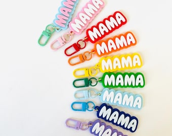 Gift for Mom and Grandma -Personalized MAMA Keychain – Colorful Name Keychains