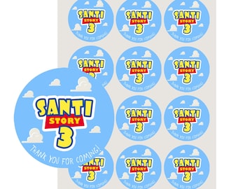 Custom Toy Story Thank You Stickers – Personalized with Name and Age