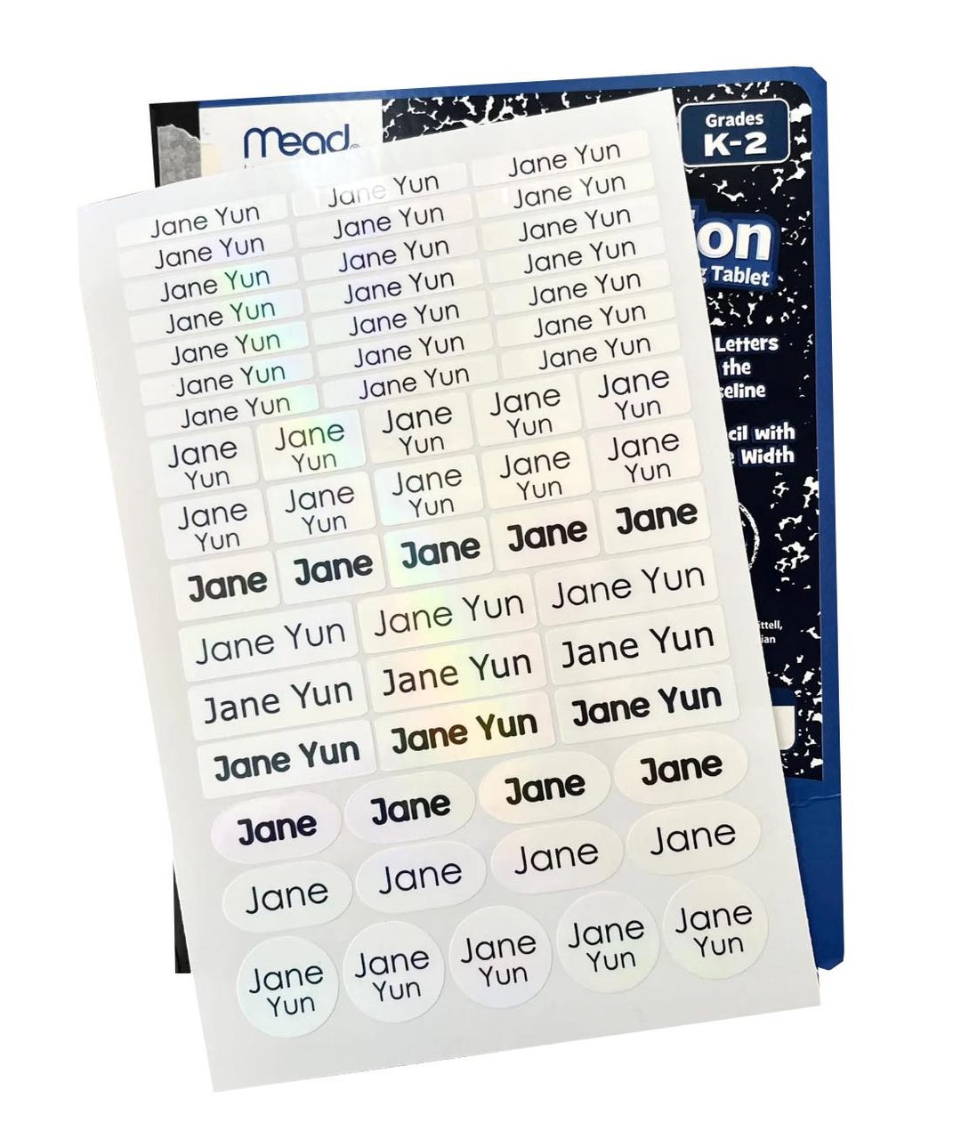 58 Pcs Simple Custom Name Stickers for School Supplies - Waterproof ...