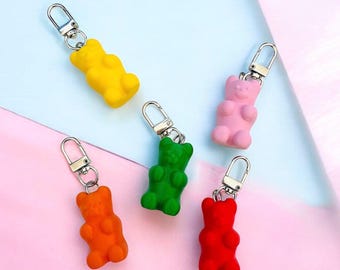 Gummy Bear Keychain Set-Cute Party Favors for Kids, Best Friend Matching Gift-Single or Set of 5 Bear