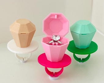 3D Printed Ring Pop Proposal Box: Fun Engagement Ring Case-Customize Color Available