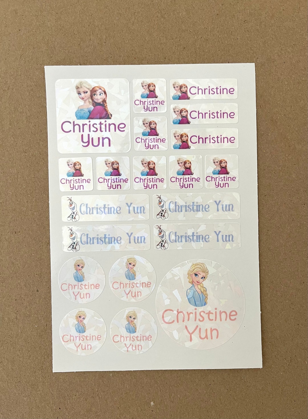 Elsa Custom Waterproof Sticker,frozen Name Sticker, Frozen Waterproof