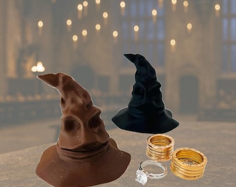 3D Printed Sorting Hat Ring Case: Wizard Hat Jewelry Display