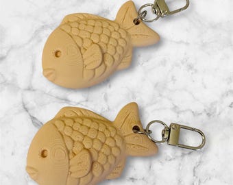 Taiyaki Keychain Japanese Pet Tag Good Fortune Fish shaped cake Charms Bungeoppang Fish Keychain -Japanese Food Keychain