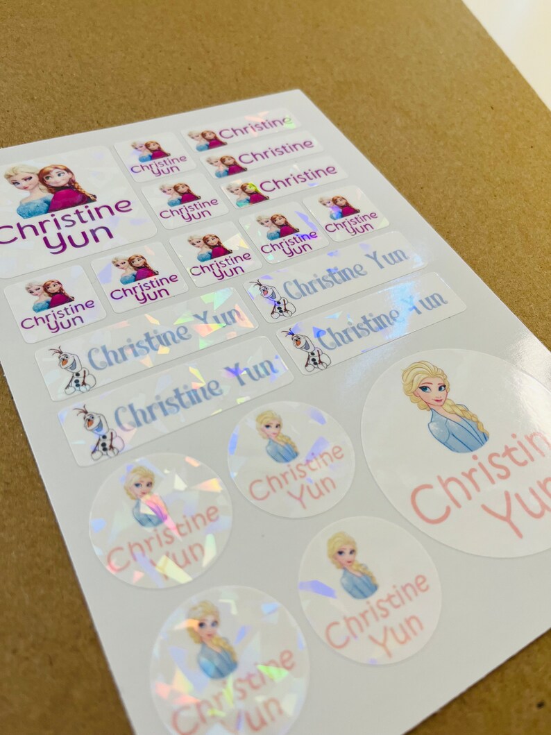 Elsa Custom Waterproof Sticker,frozen Name Sticker, Frozen Waterproof