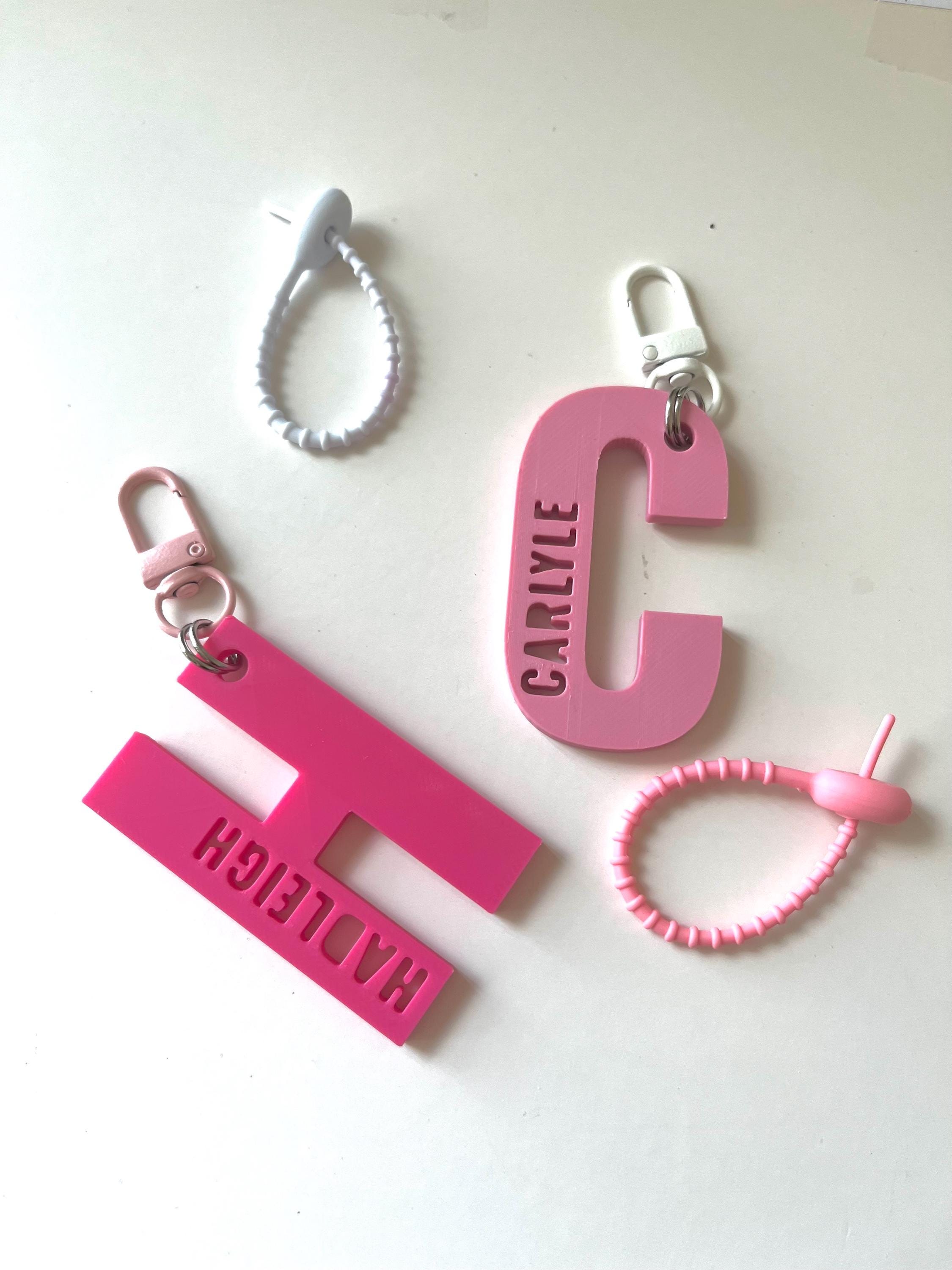 Personalized Name Initial Keychain: Custom Letter Silicone Cable