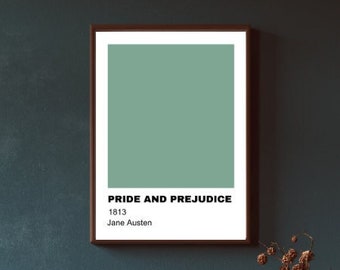 高慢と偏見 - アートプリントブック - パントンカラーパレットにインスパイアされたロマンスプリント - ブックアート - デジタルダウンロード
