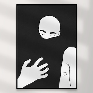 Impression d'art couple gay | Art mural queer en téléchargement numérique – Sydney, noir blanc, fierté LGBTQ+, décoration d'intérieur, illustration intime, cadeau imprimable